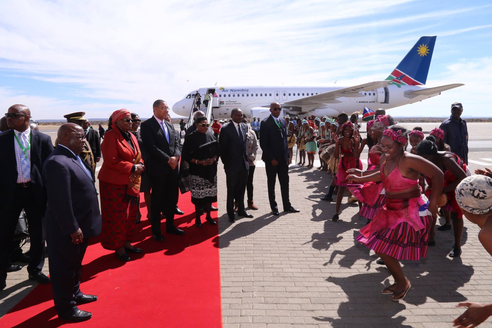 Andrew Holness arrives in Namibia_o