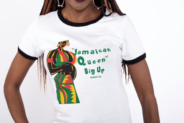 Ladies Jamaican Queen White T-Shirt - Image 2