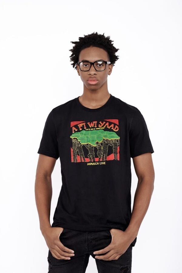 Unisex Jamaican "A Fi Wi Yaad" Black T-Shirt