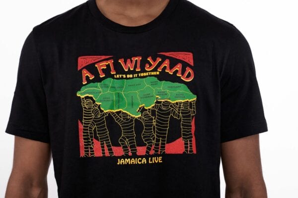 Unisex Jamaican "A Fi Wi Yaad" Black T-Shirt - Image 2