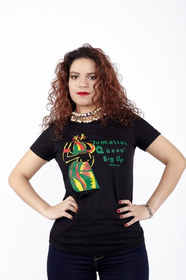 Ladies Jamaican Queen Black T-Shirt