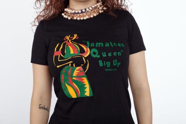 Ladies Jamaican Queen Black T-Shirt - Image 2