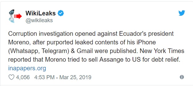 Wikileaks Tweet