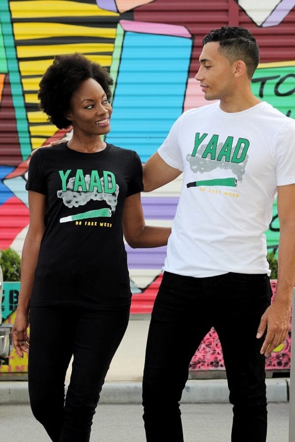White Women T-Shirt “Yaad” NO FAKE WEED - Image 2