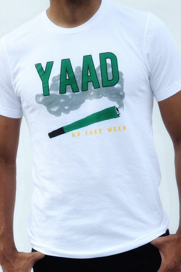 White Men T-Shirt “Yaad” NO FAKE WEED - Image 3