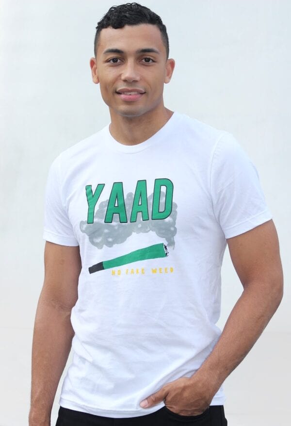 White Men T-Shirt “Yaad” NO FAKE WEED