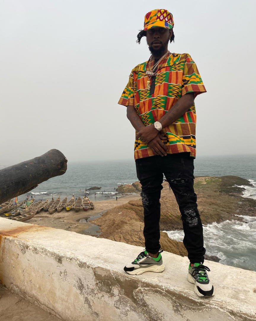 Dancehall Artist Popcaan Standing At The Door Of No Return In Ghana