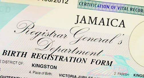 Jamaican Birth Certificate 